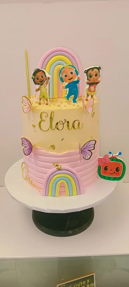 Cartoon character celebration cake