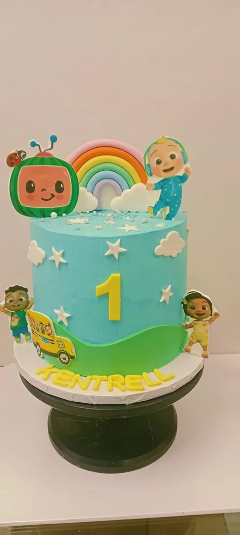 Cartoon character celebration cake