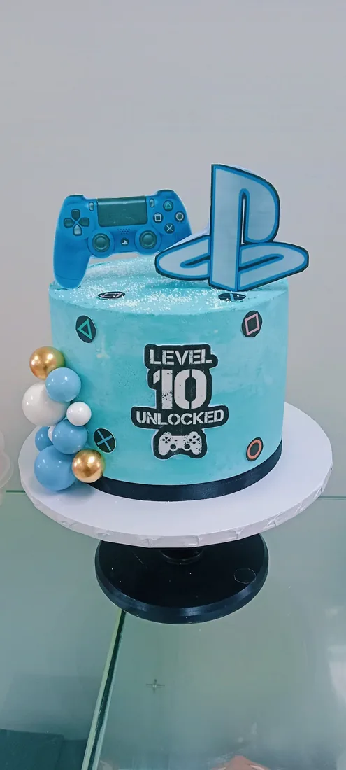 Gaming themed celebration cake