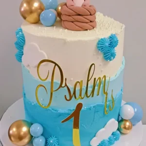 Cloud and Teddy First Birthday Cake