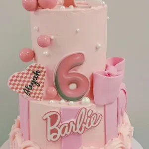 Two Tier Rosette Doll Cake