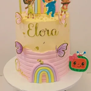Pastel Rainbow and Butterfly Cake
