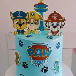 Blue Paw Print Cake