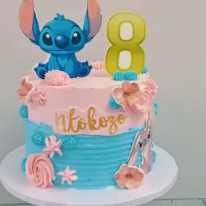 Pink and Blue Blossom Cake