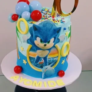 Blue Rings and Sprinkles Cake