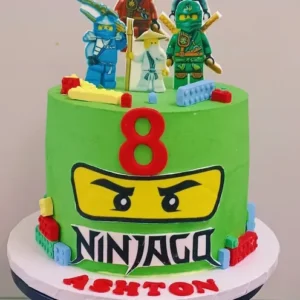 Green Ninja Brick Cake