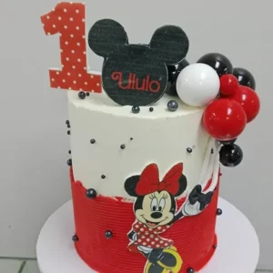 Red and White Polka Dot Mouse Cake