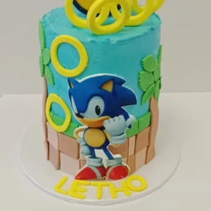 Blue Rings and Brick Wall Cake
