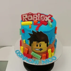 Blue Building Block Cake