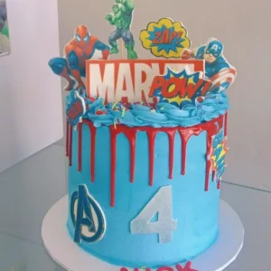 Comic Blast Superhero Cake