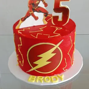 Red Lightning Bolt Cake