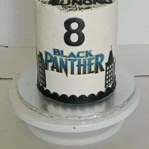 Black and White City Skyline Cake