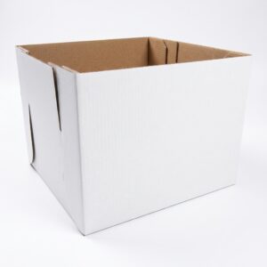 10 Inch Corrugated Cake Box, High Base White